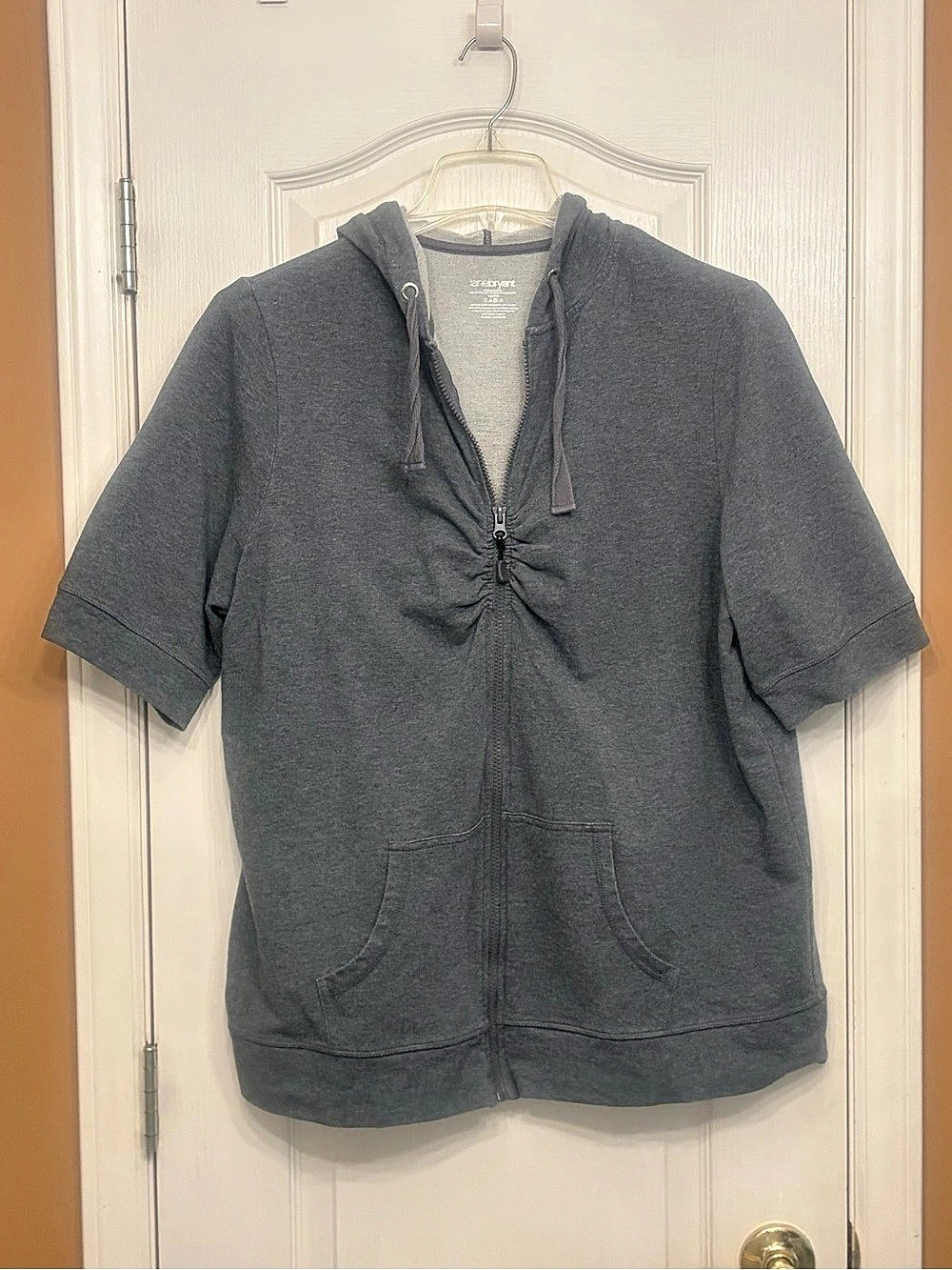 Lane Bryant Charcoal Heather Short-Sleeve Zip-Front New Condition Size 18/20